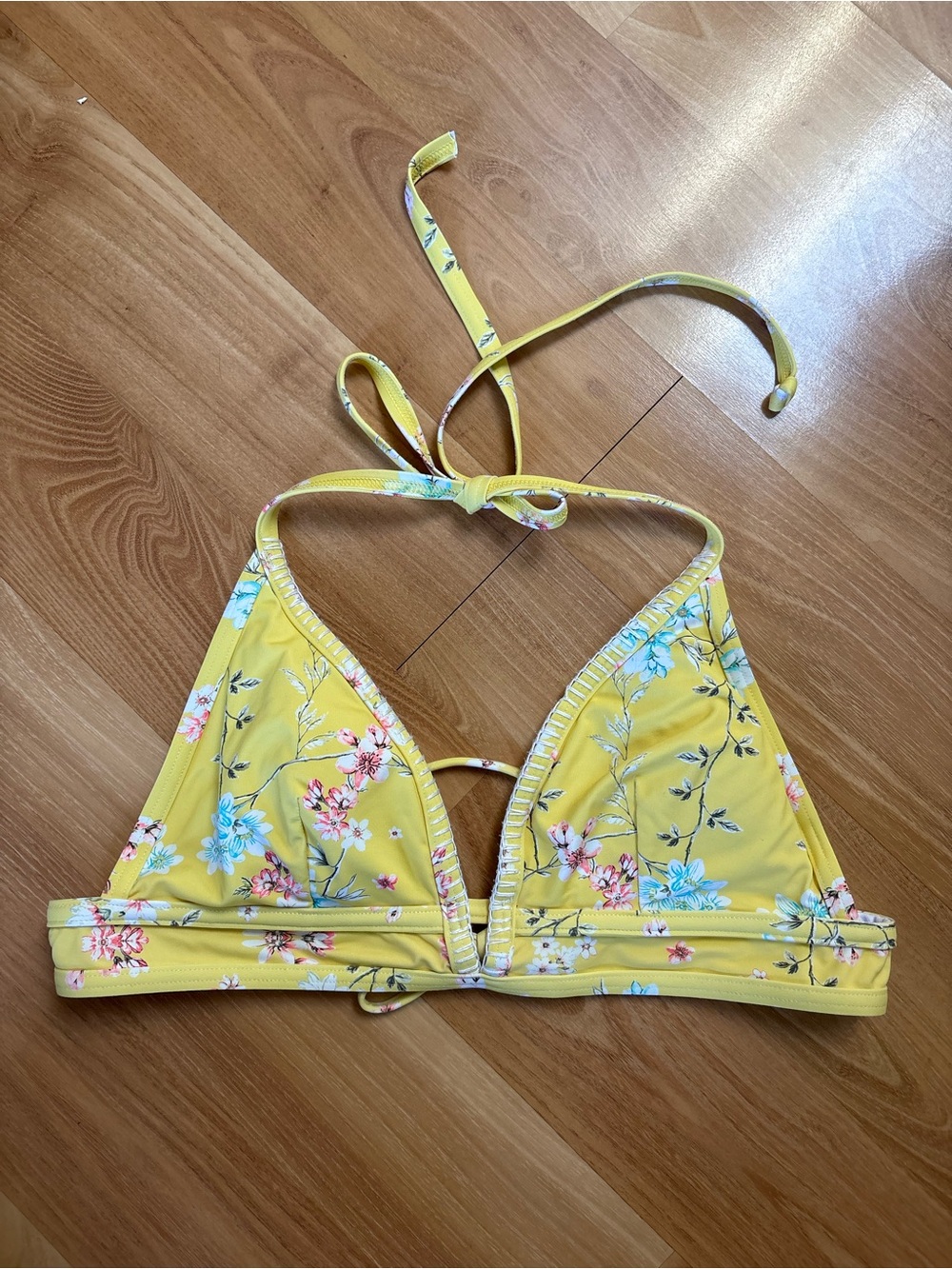 Sunseeker Yellow Floral Triangle Bikini Top